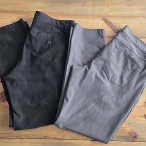 Old Navy Active Casual Dress Pants Men's 34x30 2 pairs black and Charcoal gray